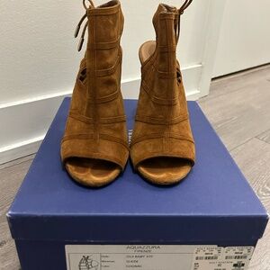 Aquazzura Oui Baby 105 Suede Booties *Gently Worn*